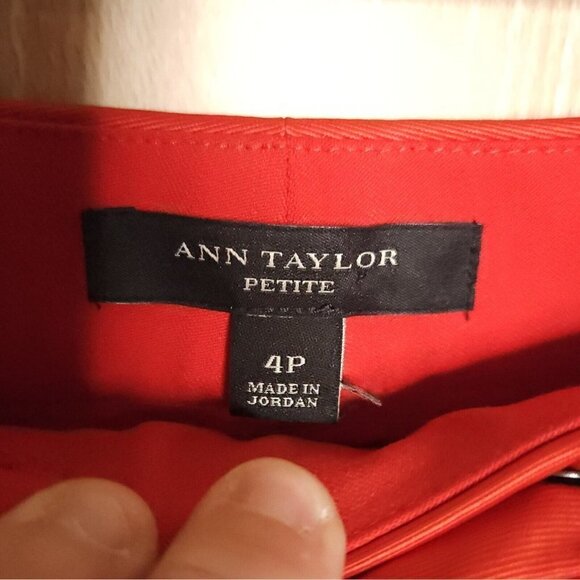 Ann Taylor Red Petite Straight Leg Pants 4P - Picture 6 of 8